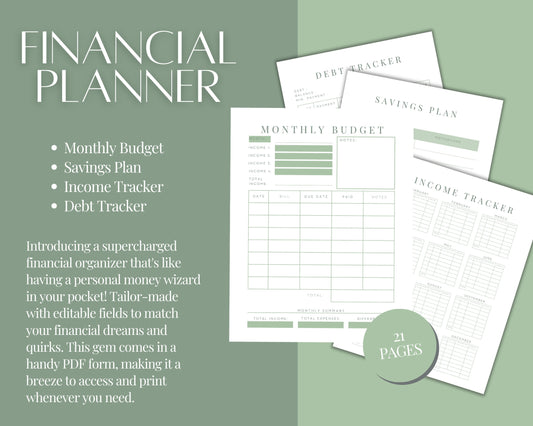 Printable Budget Planner, Monthly Budget Template, Financial Goals, Expense Tracker, Paycheck Budget Template, Budgeting Binder